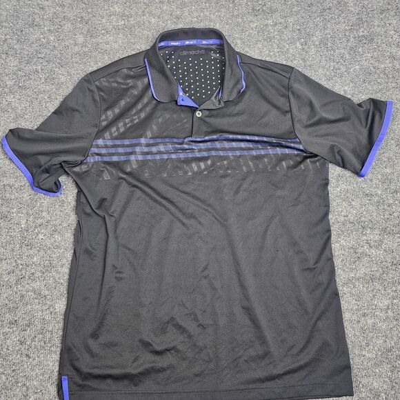Adidas ClimaChill Men's L BLACK Golf polo shirt short sleeve SIZE TAG CUT OFF - Picture 1 of 10